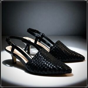 NWOB Bella Vita ‘Kaisley’ Black Slingback Mules